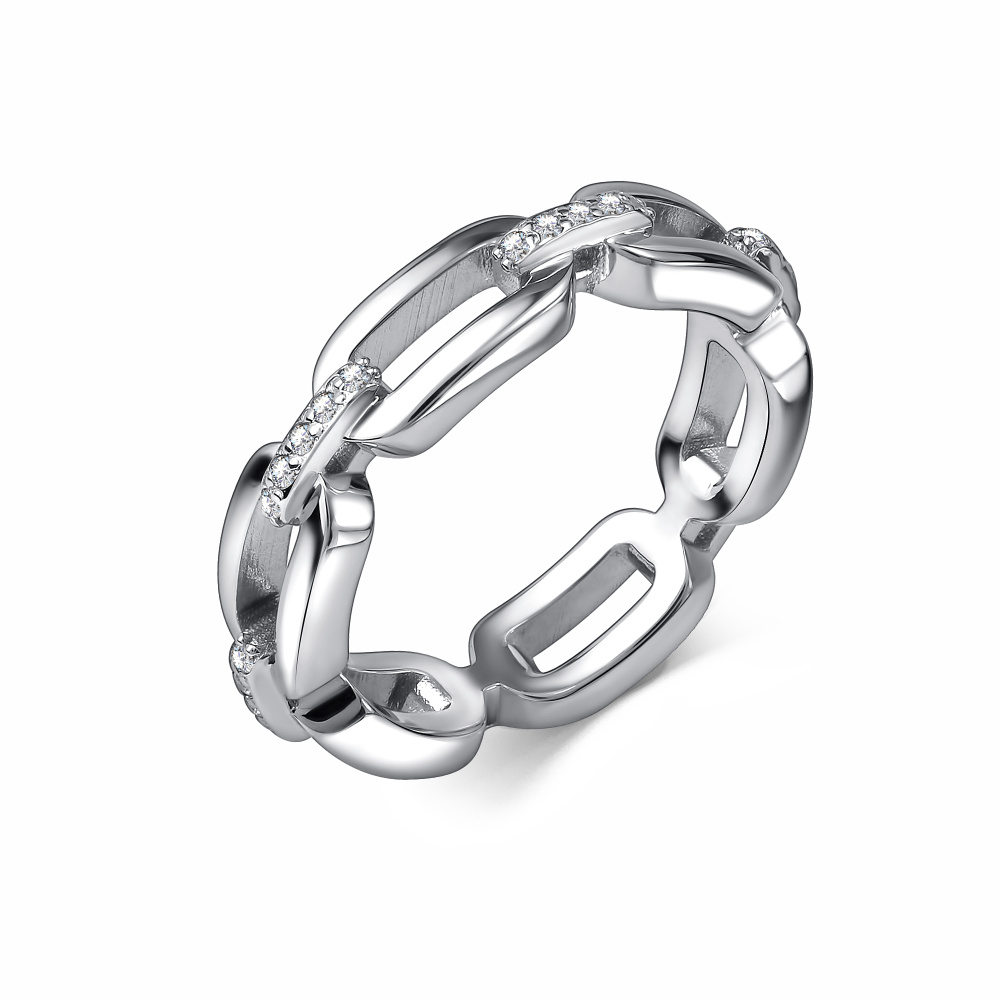 Кольцо из серебра с камнем Фианит фото, цены