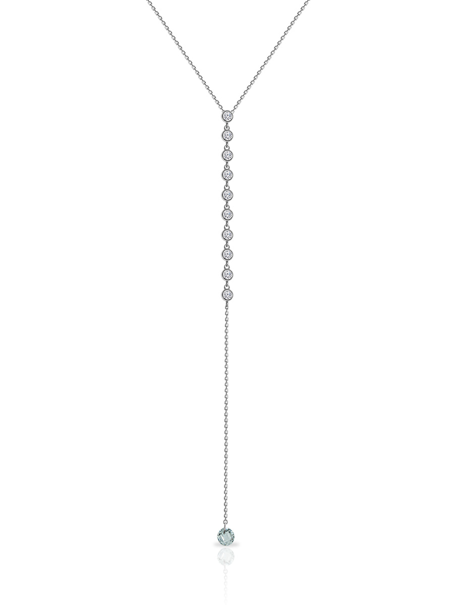 Колье из серебра с камнем Фианит фото, цены