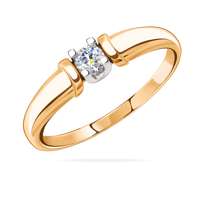 Кольцо из золота с камнем Фианит фото, цены