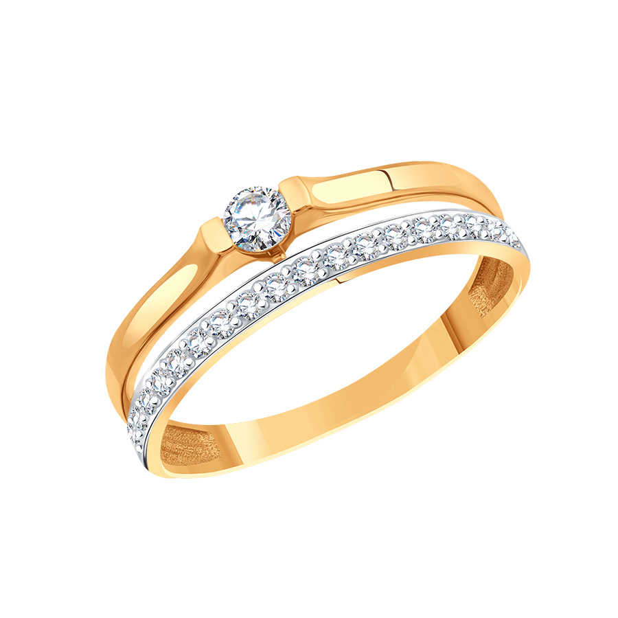 Кольцо из золота с камнем Фианит фото, цены