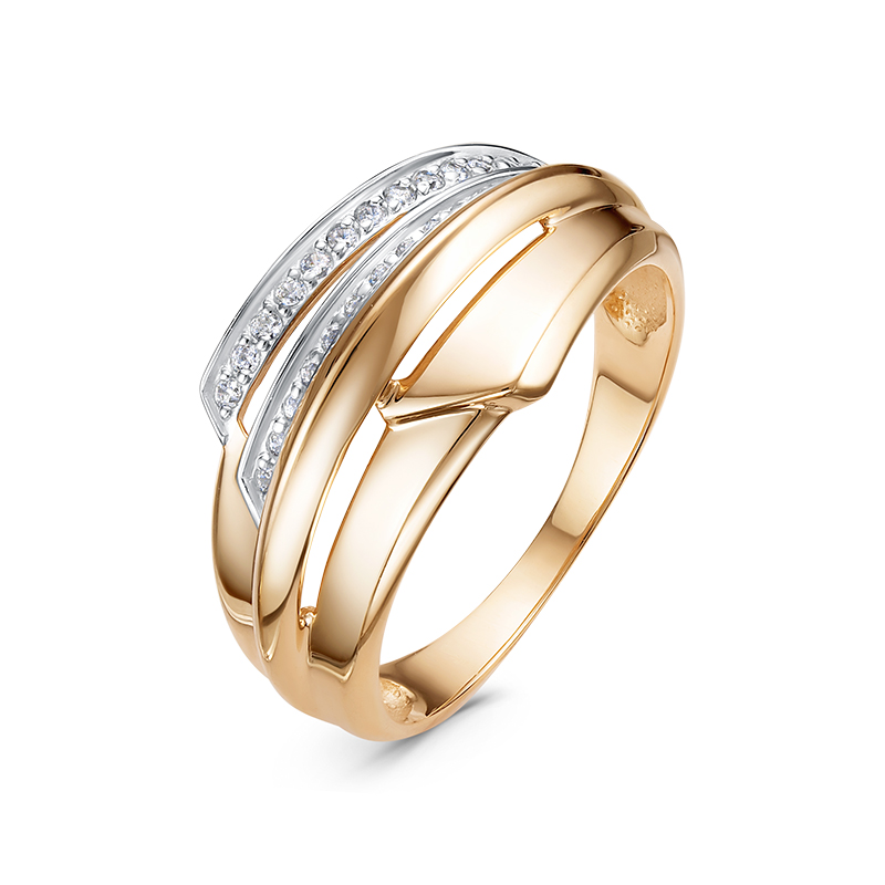 Кольцо из золота с камнем Фианит фото, цены