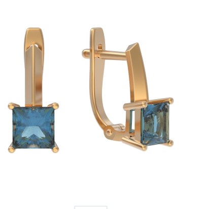 Серьги из золота с камнем Топаз фото, цены