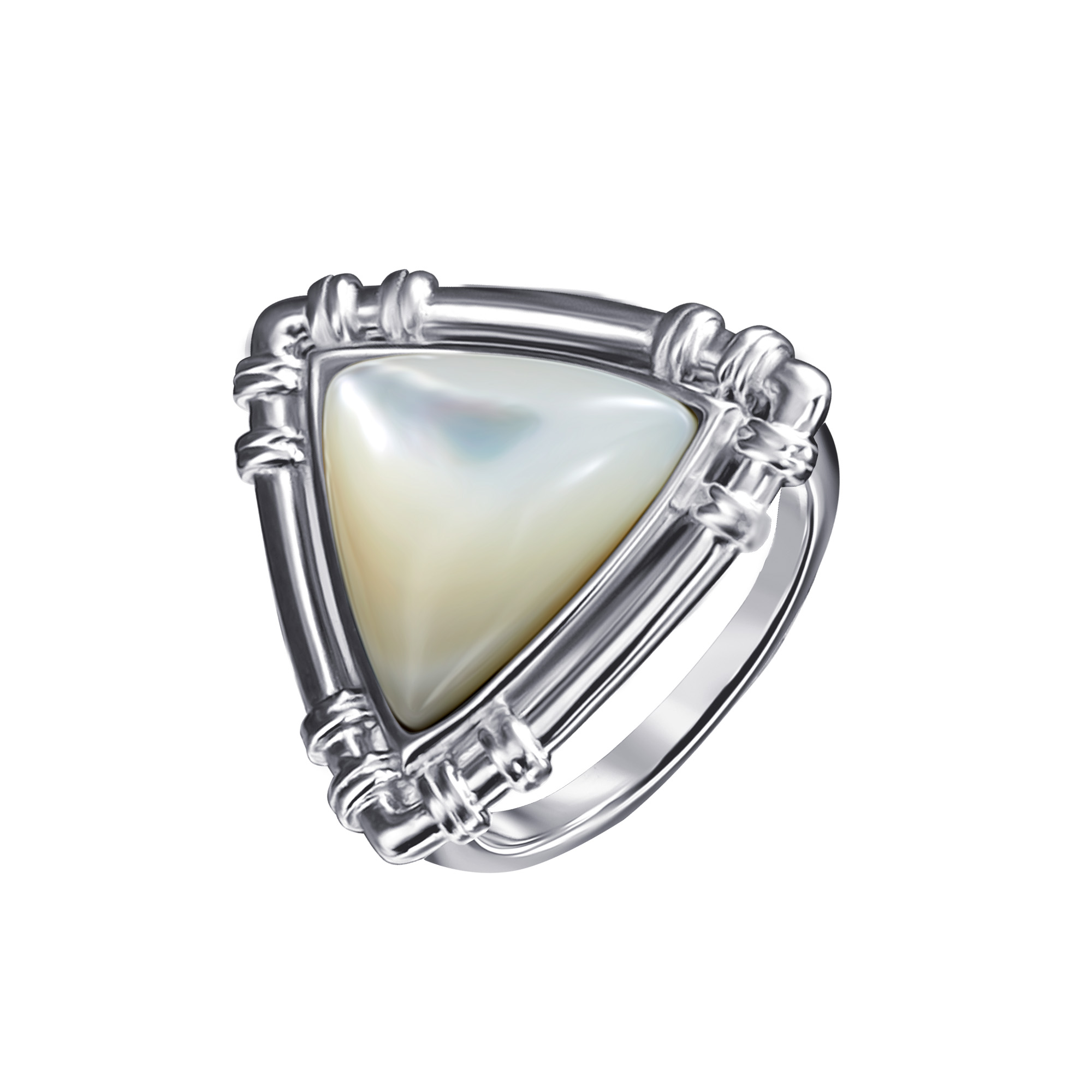 Кольцо из серебра с камнем Перламутр фото, цены