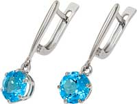Серьги из золота с камнем Топаз фото, цены