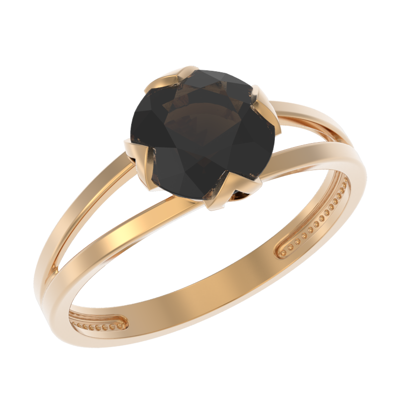 Кольцо из золота с камнем Раух-топаз фото, цены