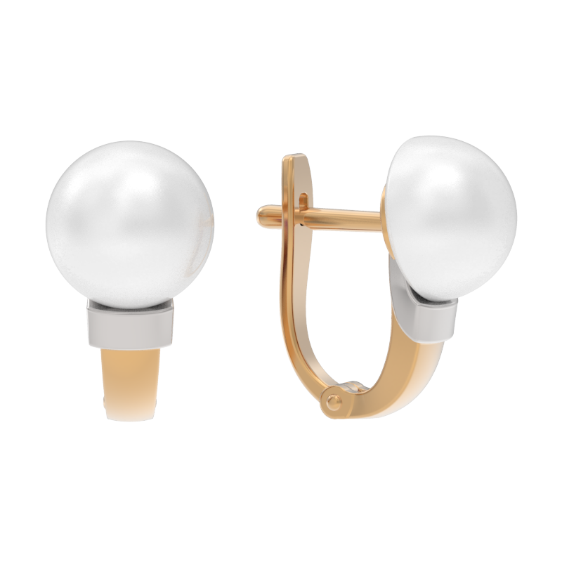 Серьги из золота с камнем Жемчуг фото, цены