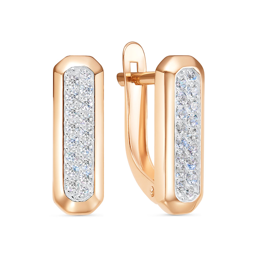 Серьги из золота с камнем Фианит фото, цены