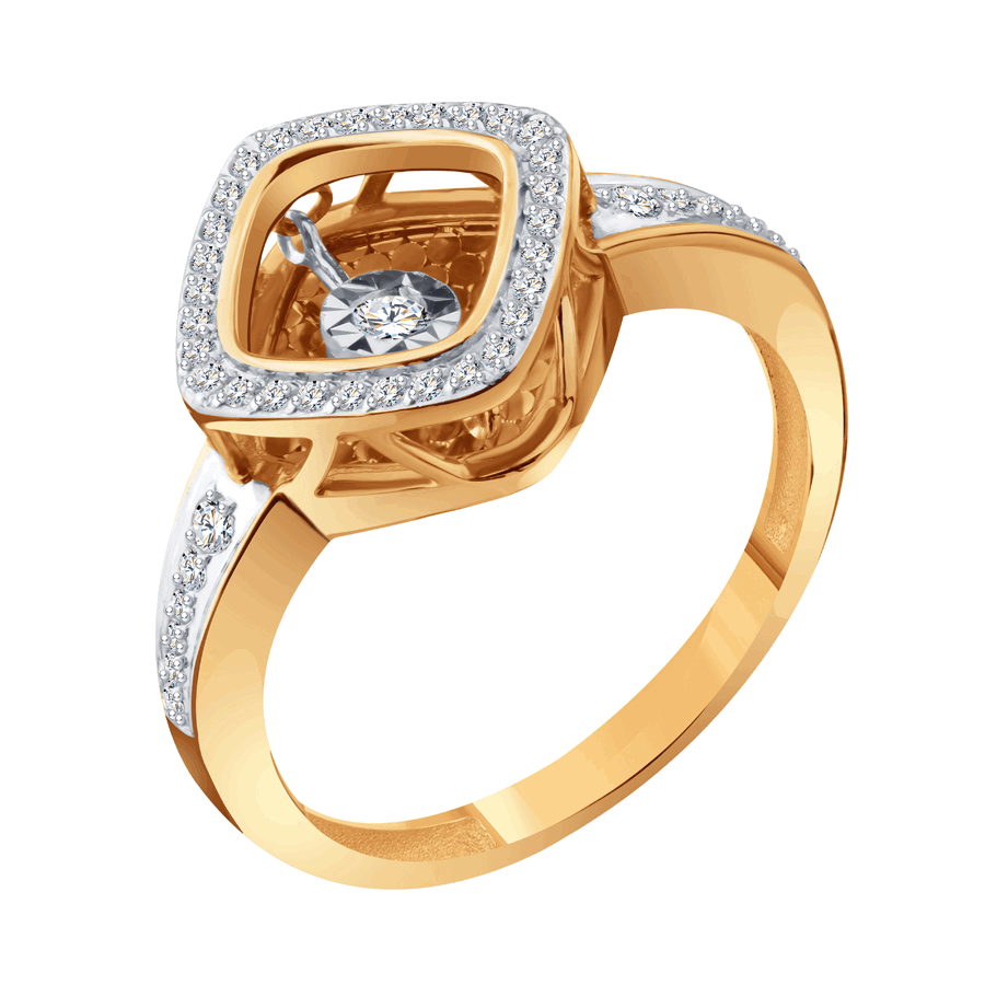 Кольцо из золота с камнем Бриллиант фото, цены