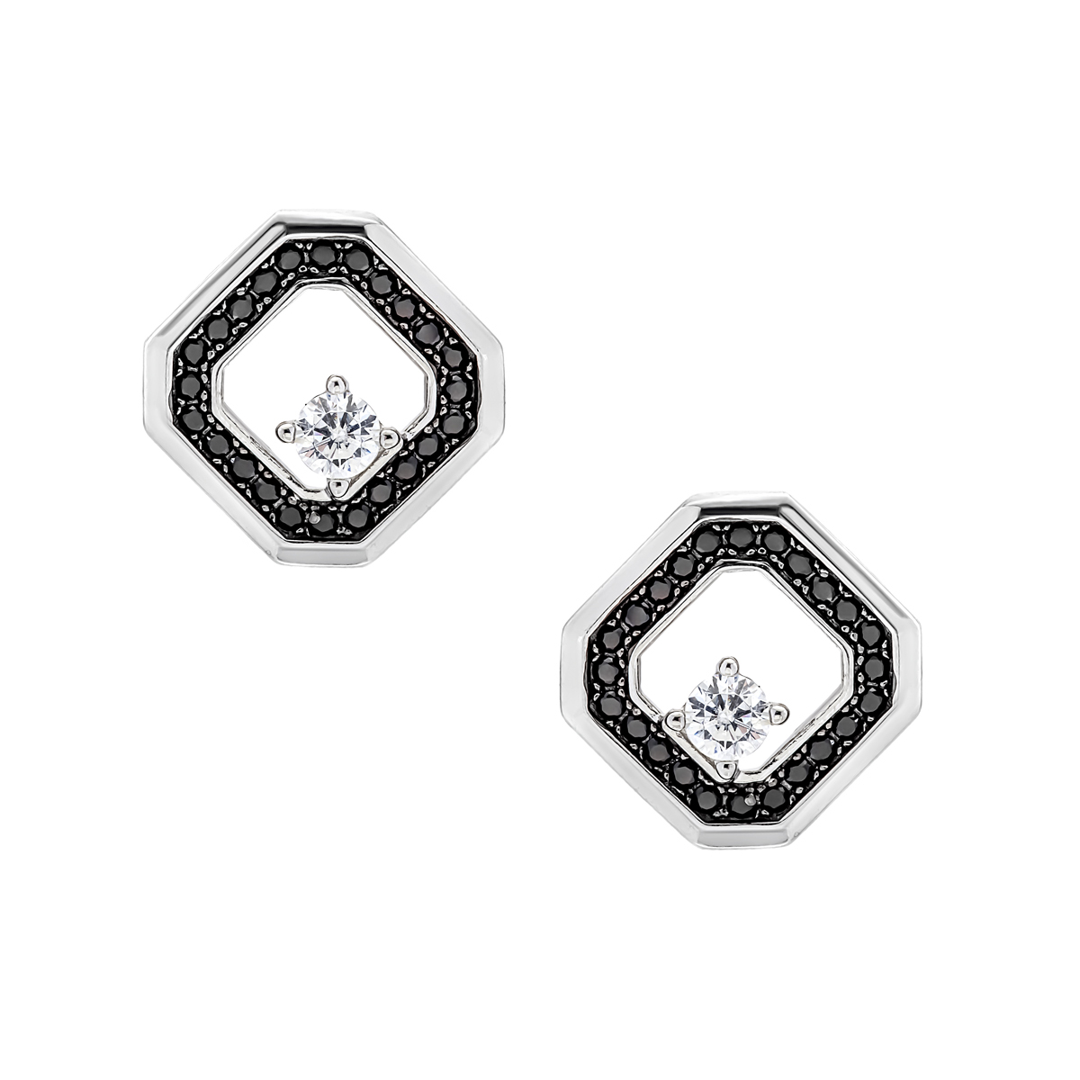 Пуссеты из серебра с камнем Циркон фото, цены