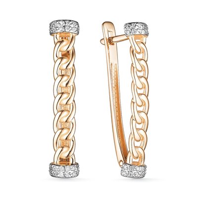 Серьги из золота с камнем Фианит фото, цены