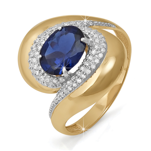 Кольцо из золота с камнем Бриллиант, Сапфир фото, цены