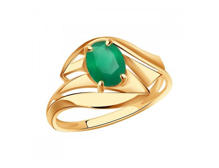 Кольцо из золота с камнем Лондон топаз, Фианит фото, цены