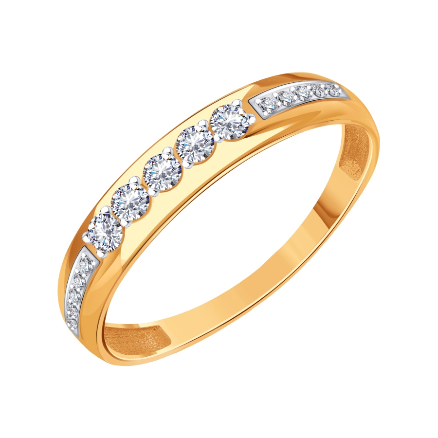 Кольцо из золота с камнем Фианит фото, цены