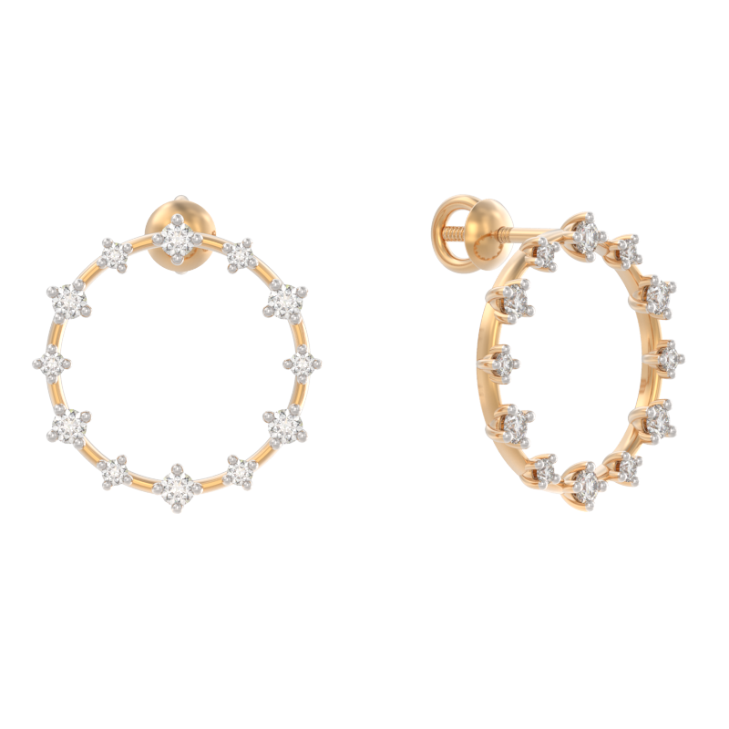 Пуссеты из золота с камнем Фианит фото, цены