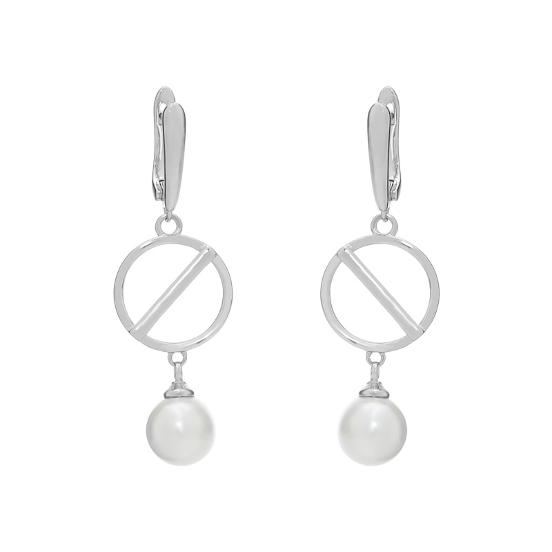 Серьги из серебра с камнем Жемчуг фото, цены