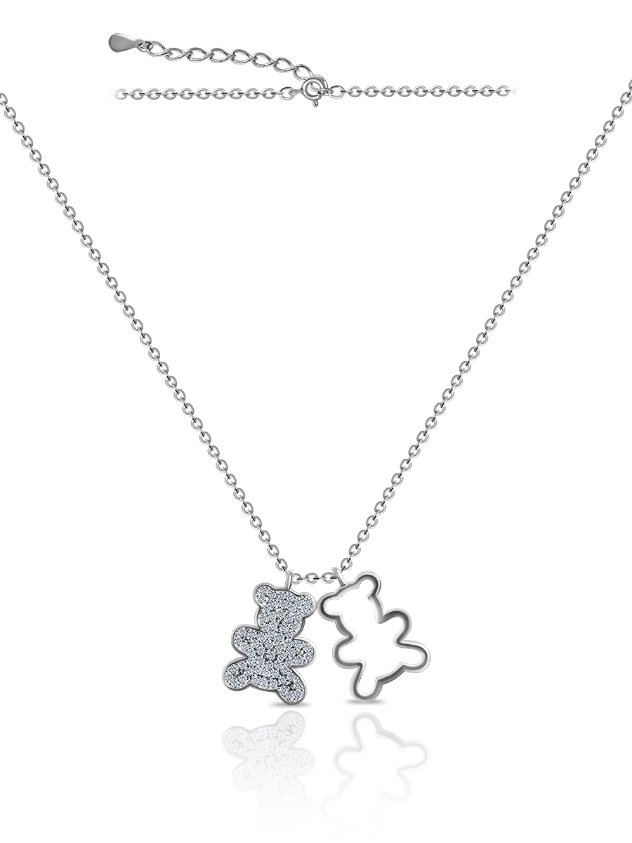 Колье из серебра с камнем Фианит фото, цены