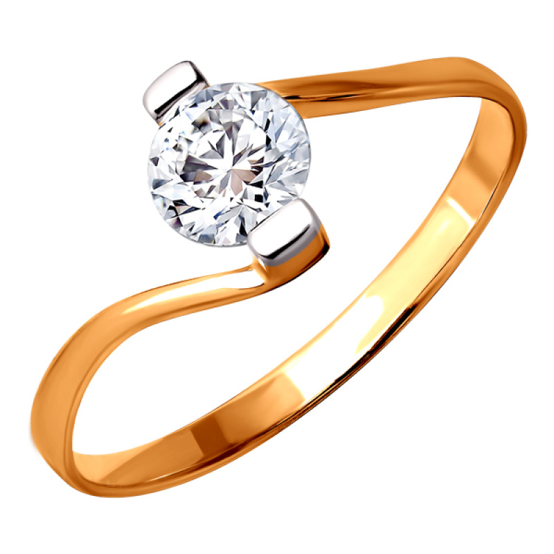 Кольцо из золота с камнем Фианит фото, цены