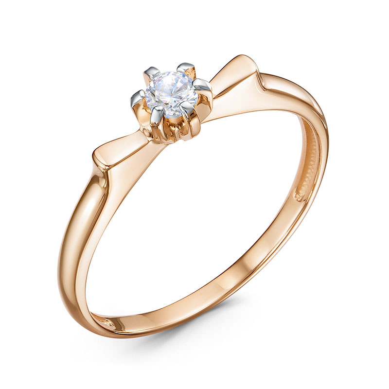 Кольцо из золота с камнем Фианит фото, цены