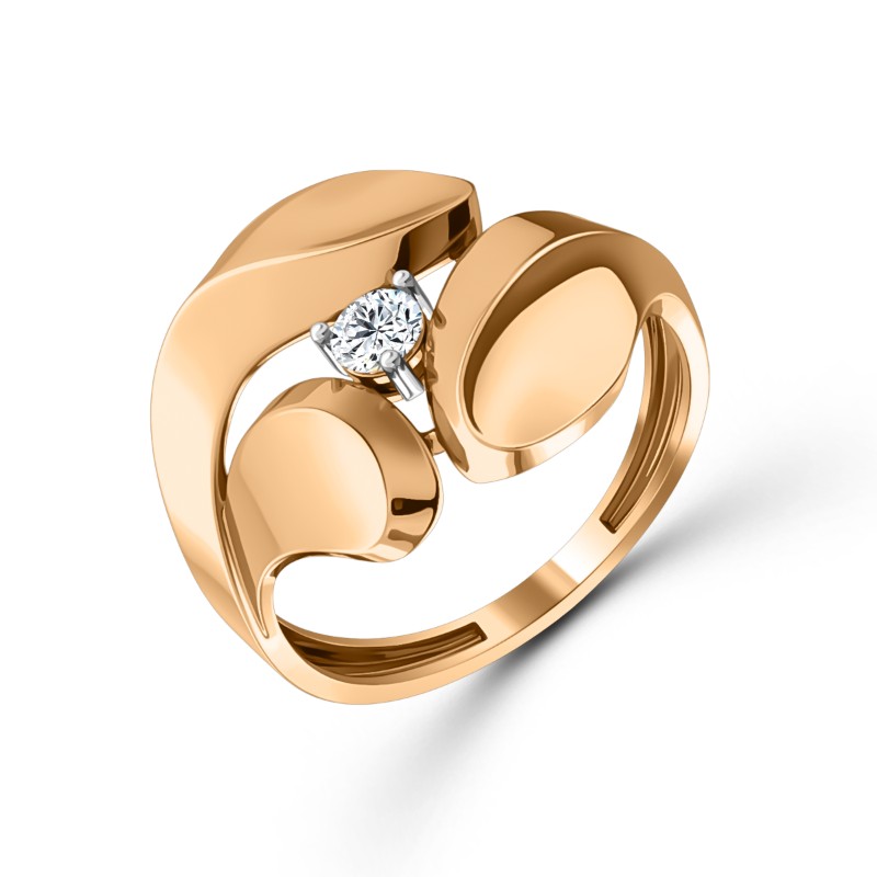 Кольцо из золота с камнем Фианит фото, цены