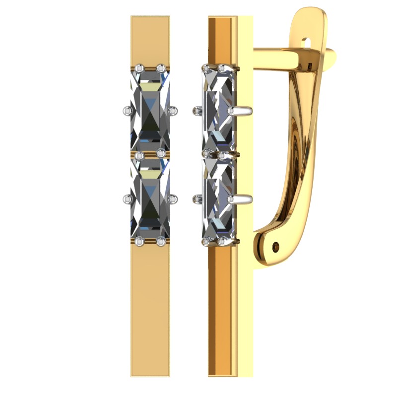 Серьги из золота с камнем Фианит фото, цены