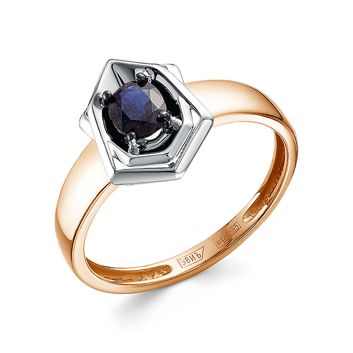Кольцо из золота с камнем Сапфир фото, цены
