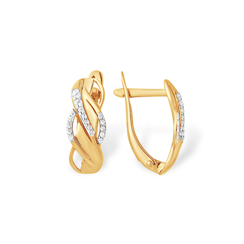 Серьги из золота с камнем Фианит фото, цены