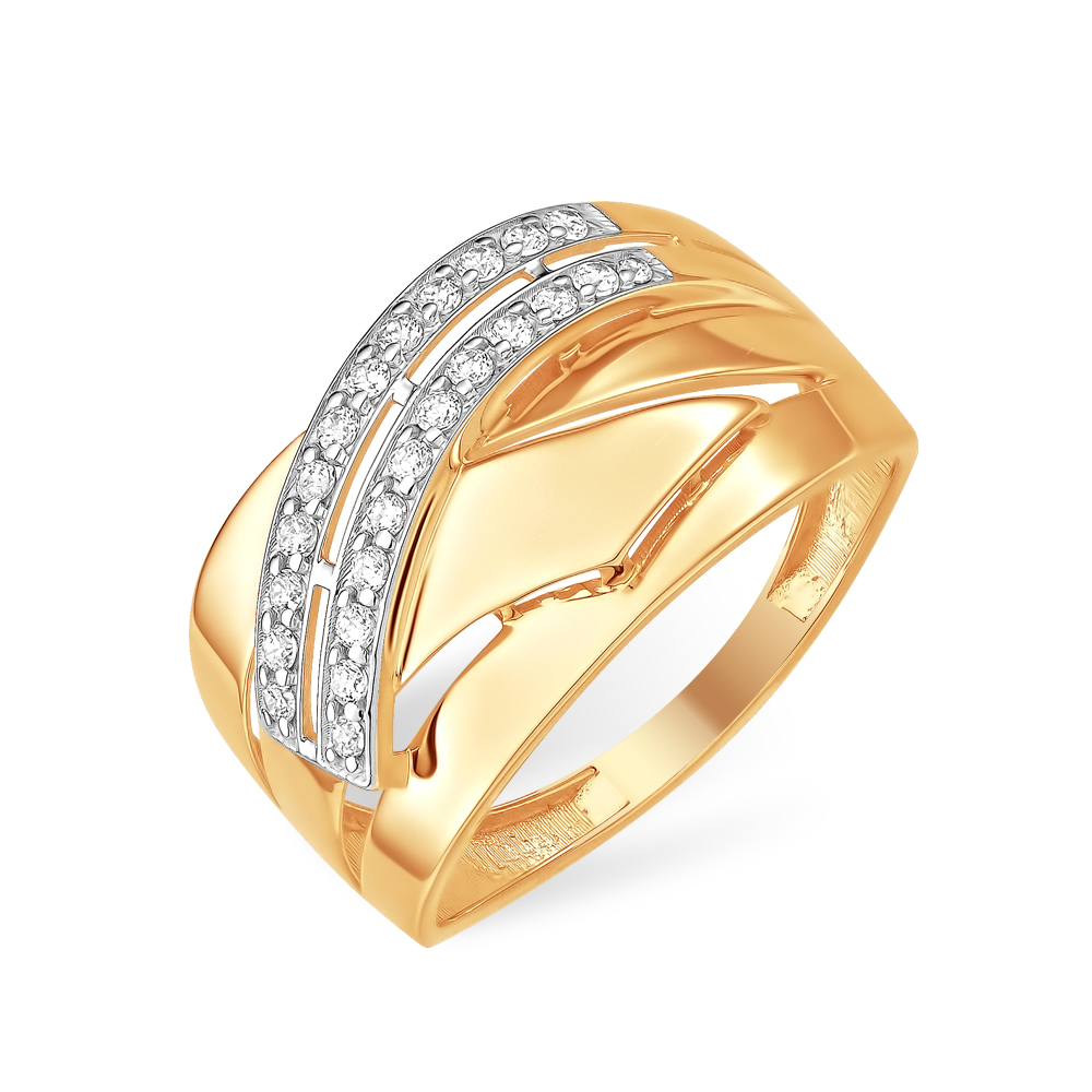 Кольцо из золота с камнем Фианит фото, цены