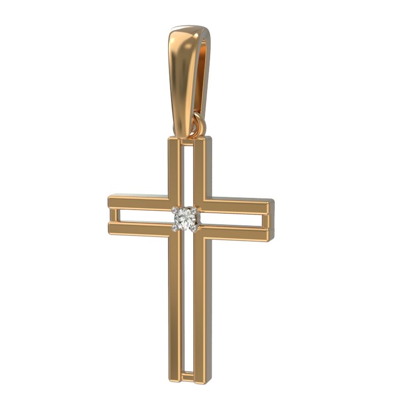 Подвеска из золота с камнем Бриллиант фото, цены