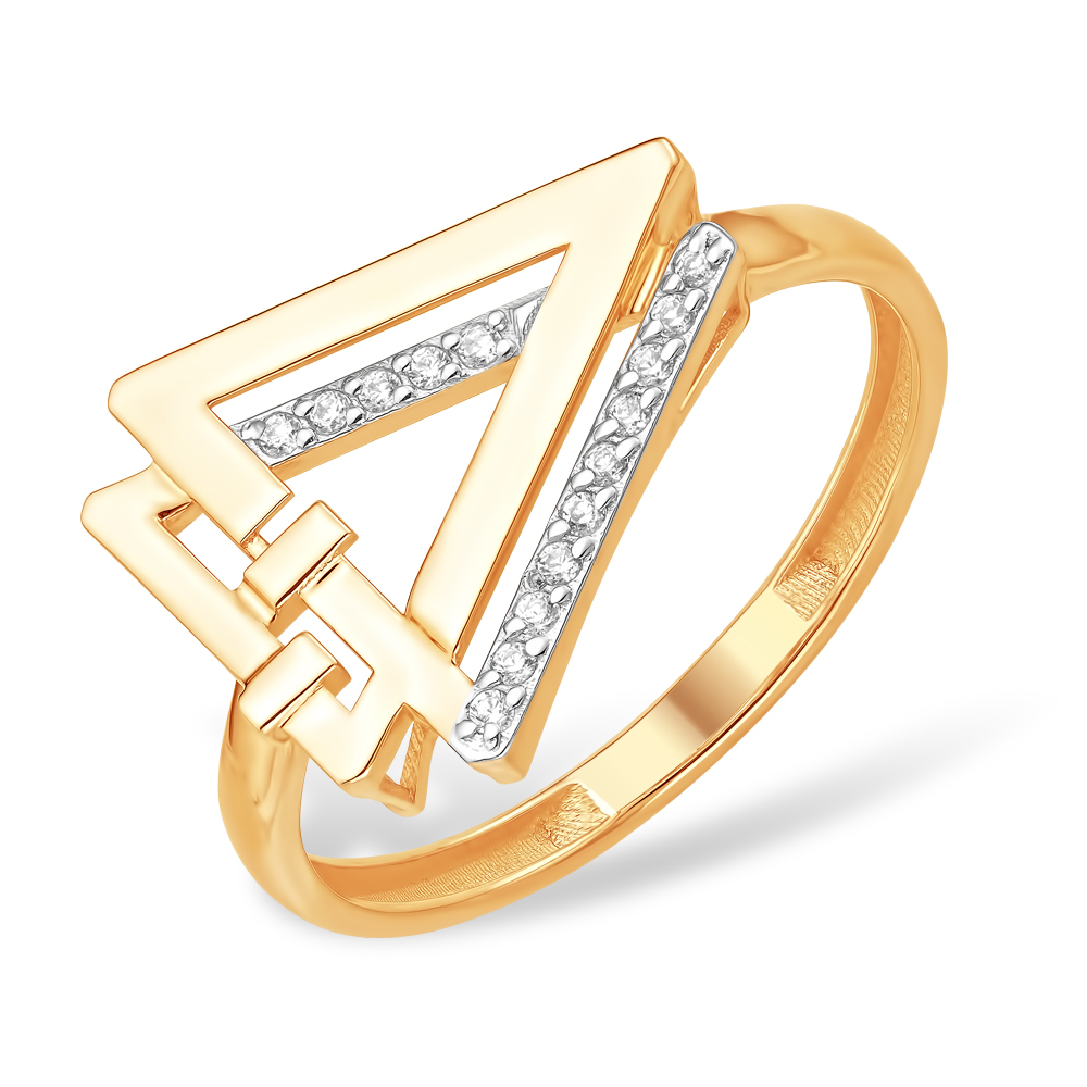 Кольцо из золота с камнем Фианит фото, цены