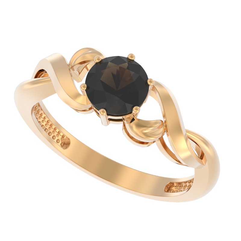 Кольцо из золота с камнем Раух-топаз фото, цены