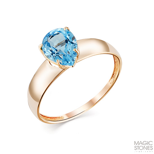 Кольцо из золота с камнем Топаз фото, цены