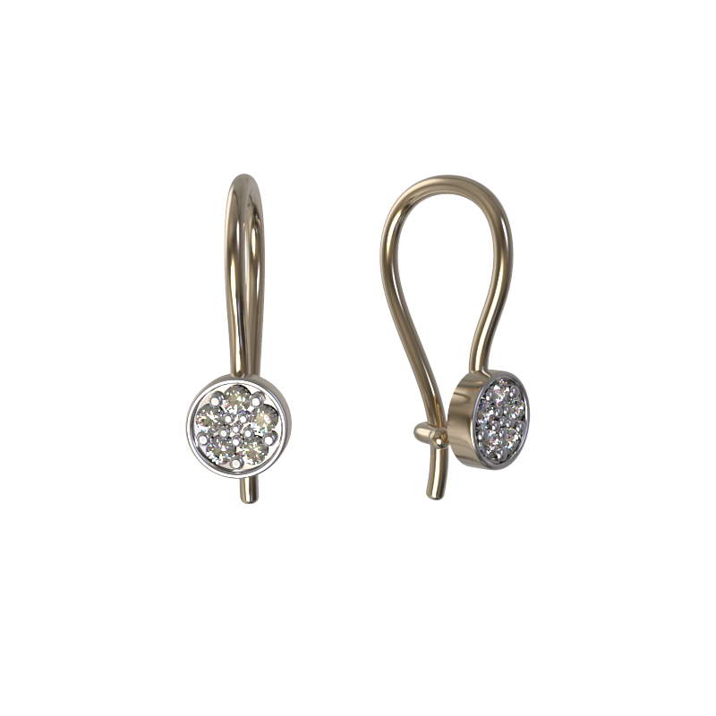 Серьги из золота с камнем Фианит фото, цены