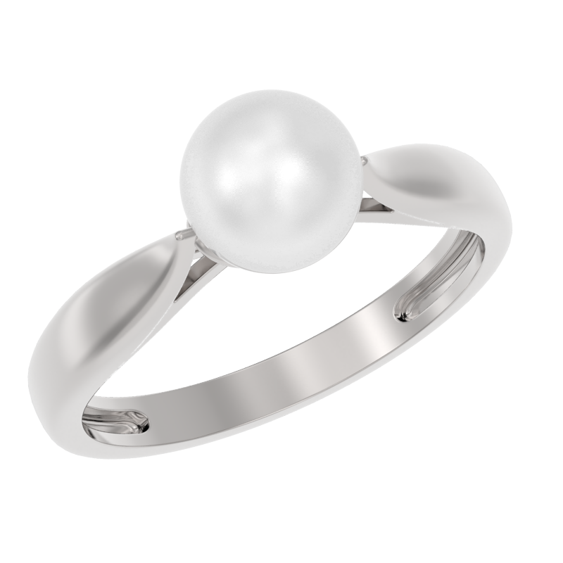 Кольцо из серебра с камнем Жемчуг фото, цены