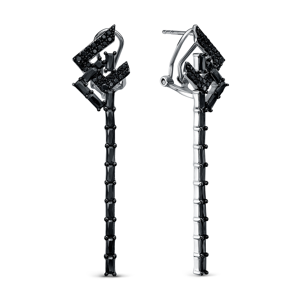 Серьги из серебра с камнем Шпинель фото, цены