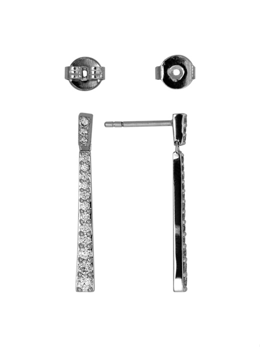 Пуссеты из серебра с камнем Фианит фото, цены