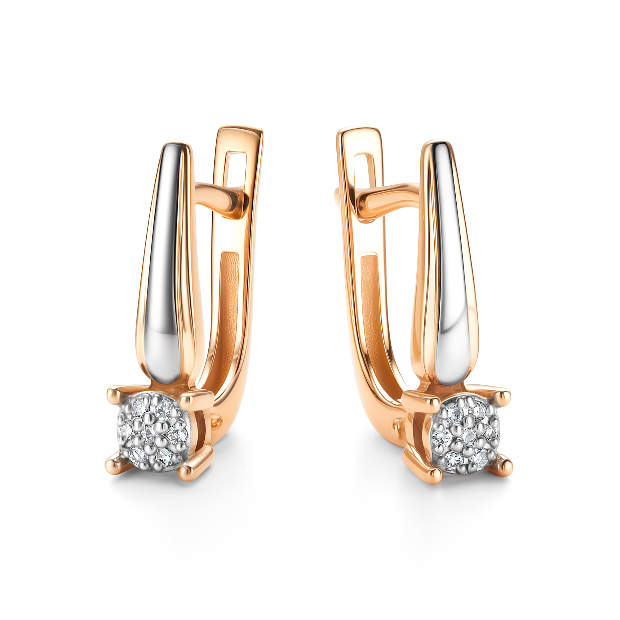 Серьги из золота с камнем Бриллиант фото, цены