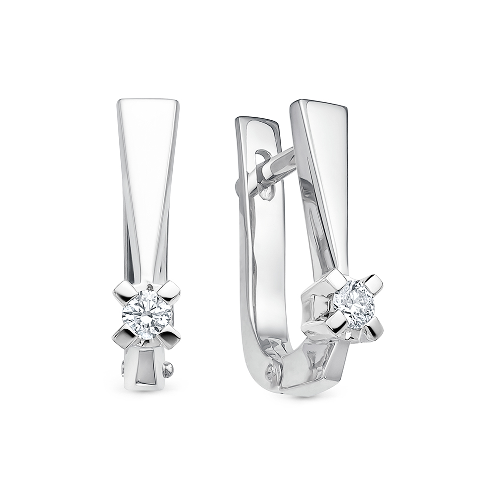 Серьги из золота с камнем Бриллиант фото, цены