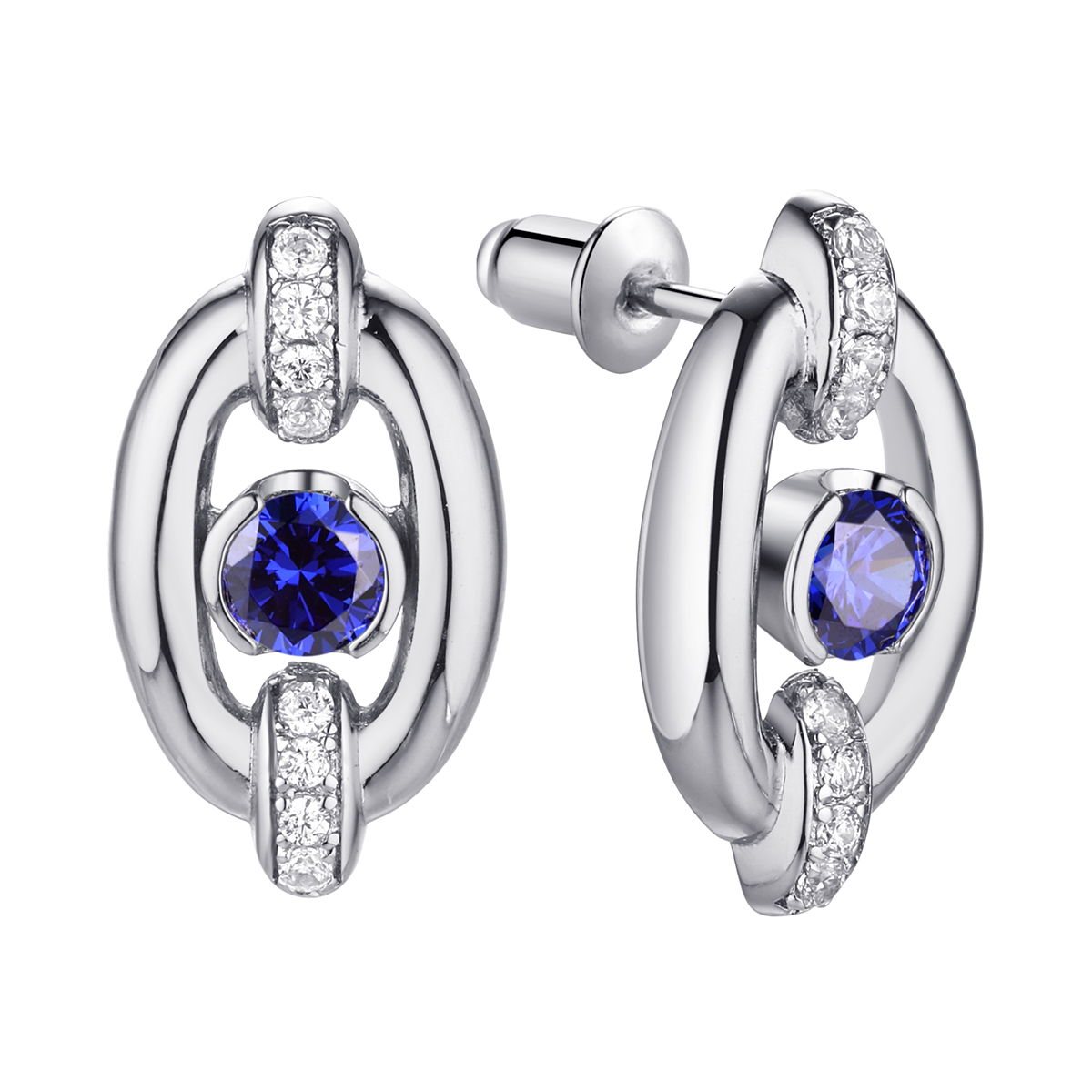 Пуссеты из серебра с камнем Фианит фото, цены