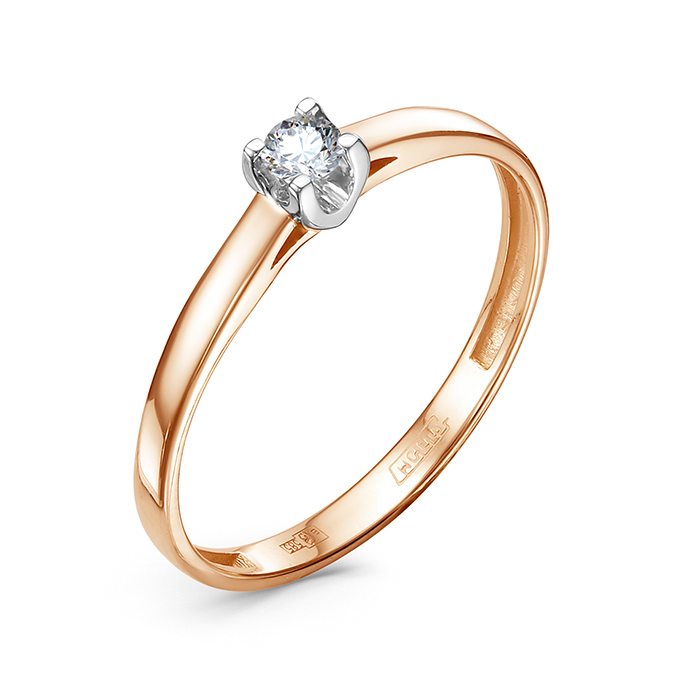 Кольцо из золота с камнем Бриллиант фото, цены