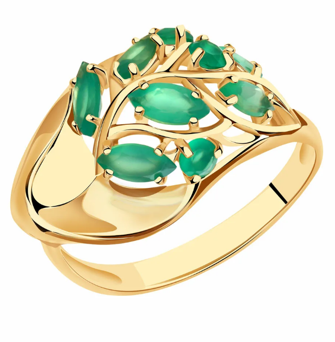 Кольцо из золота с камнем Гранат фото, цены