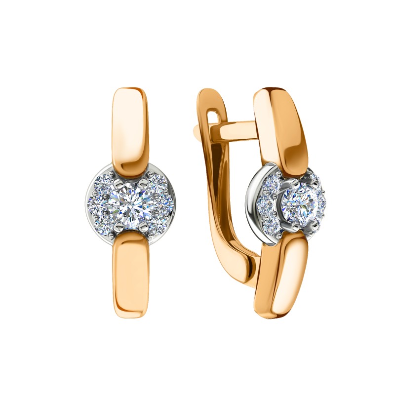 Серьги из золота с камнем Фианит фото, цены