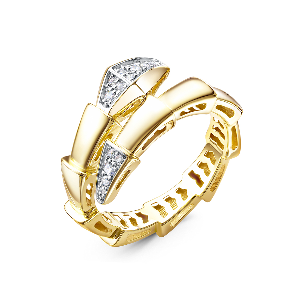 Кольцо из золота с камнем Фианит фото, цены