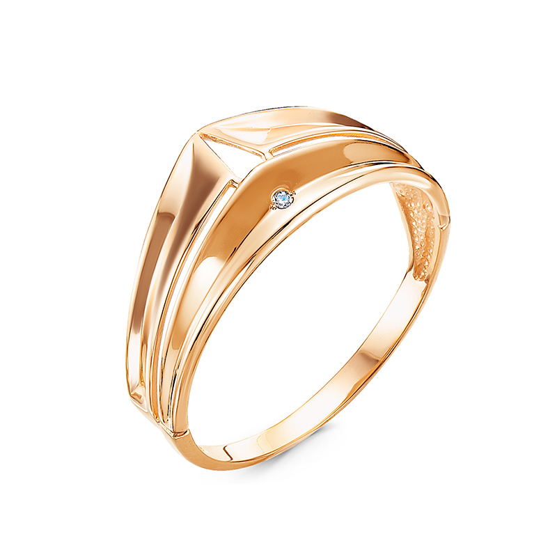 Кольцо из золота с камнем Фианит фото, цены