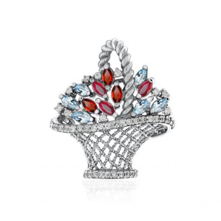 Подвеска из серебра с камнем Фианит, Кристалл, Топаз г/т фото, цены