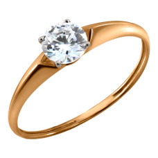 Кольцо из золота с камнем Фианит фото, цены