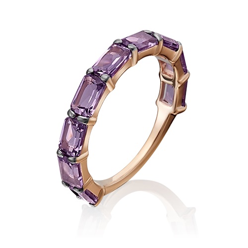 Кольцо из золота с камнем аметист фото, цены