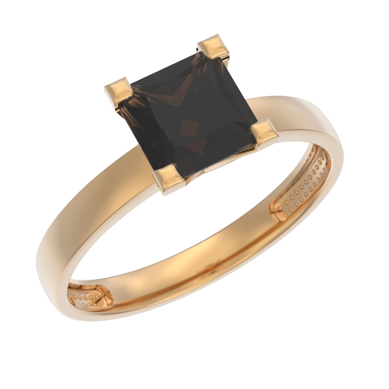 Кольцо из золота с камнем Раух-топаз фото, цены