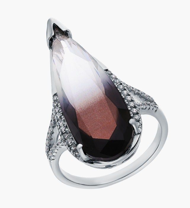 Кольцо из серебра с камнем Циркон, Ситалл фото, цены