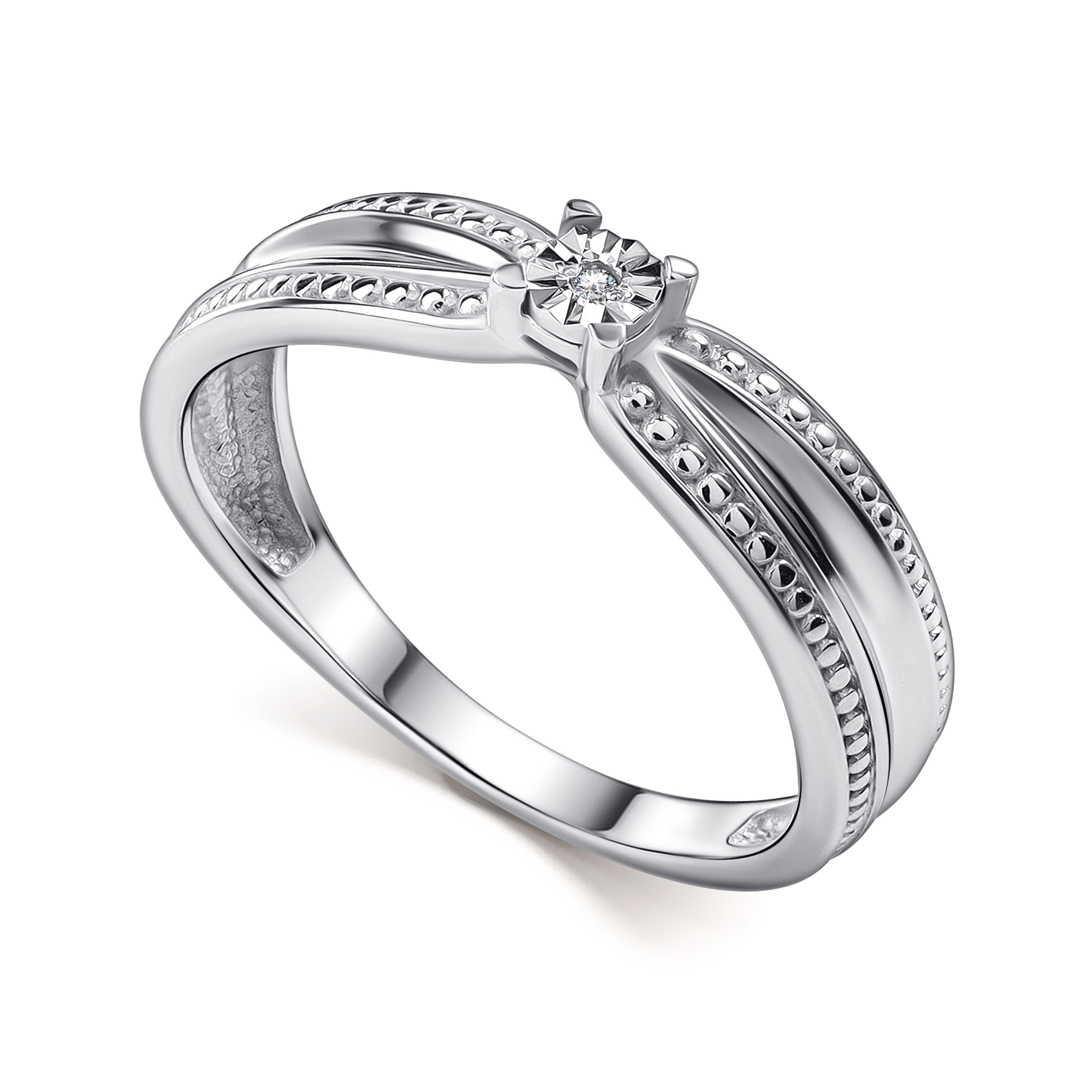 Кольцо из серебра с камнем Бриллиант фото, цены