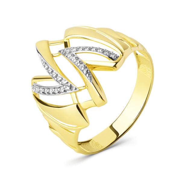 Кольцо из золота с камнем Фианит фото, цены